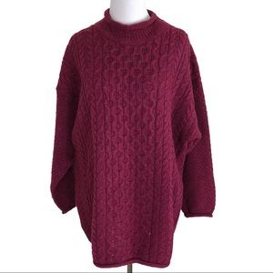 BLARNEY Irish Wool Pullover Roll Tunic Sweater M/L